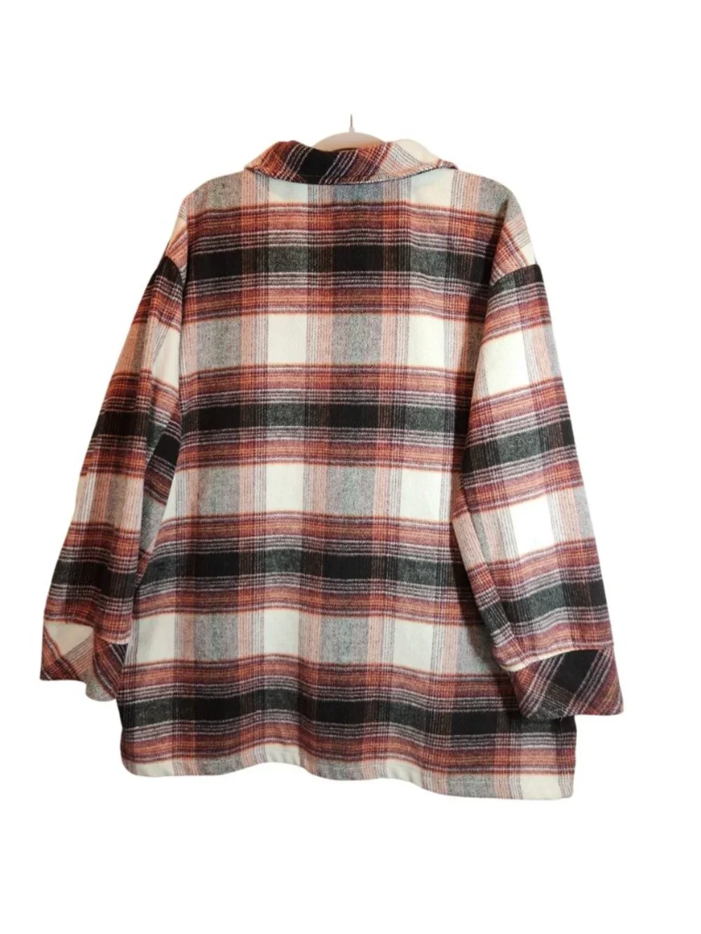 Kensie Women 1x Plaid Flannel lined Jacket Pockets Work gorpcore outdoor shacket